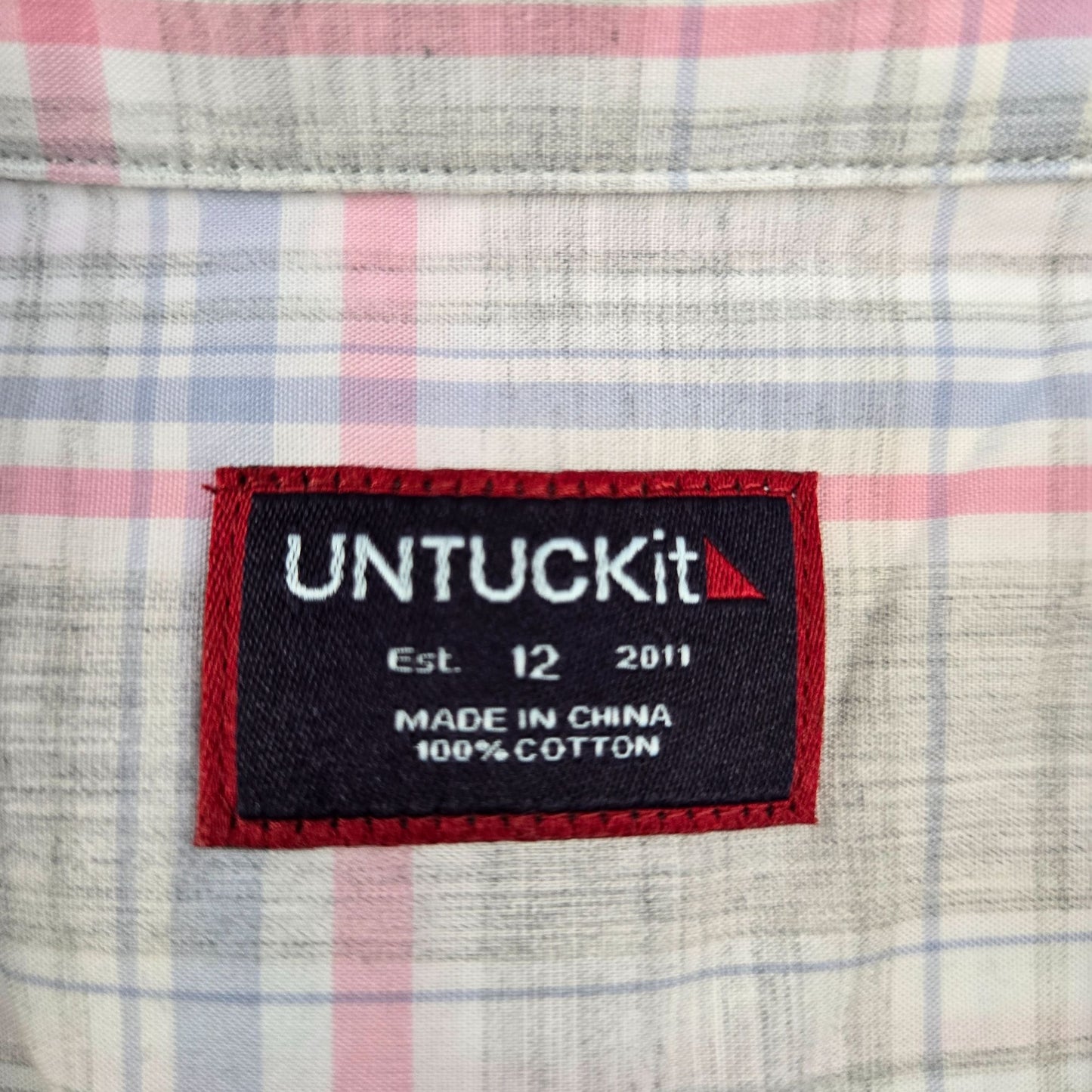 NWT UNTUCKit Chasseles Plaid Long Sleeve Button Down Shirt Size 12