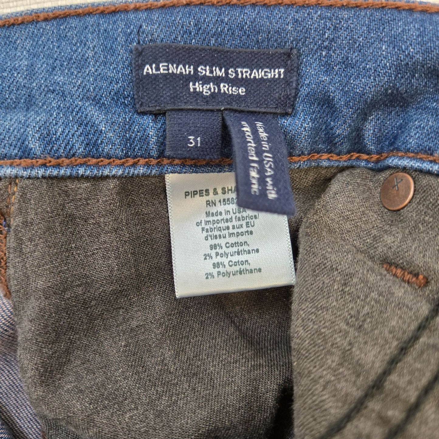 Veronica Beard Alenah Slim Straight High Rise Crop Jeans in Rodeo Wash Size 31