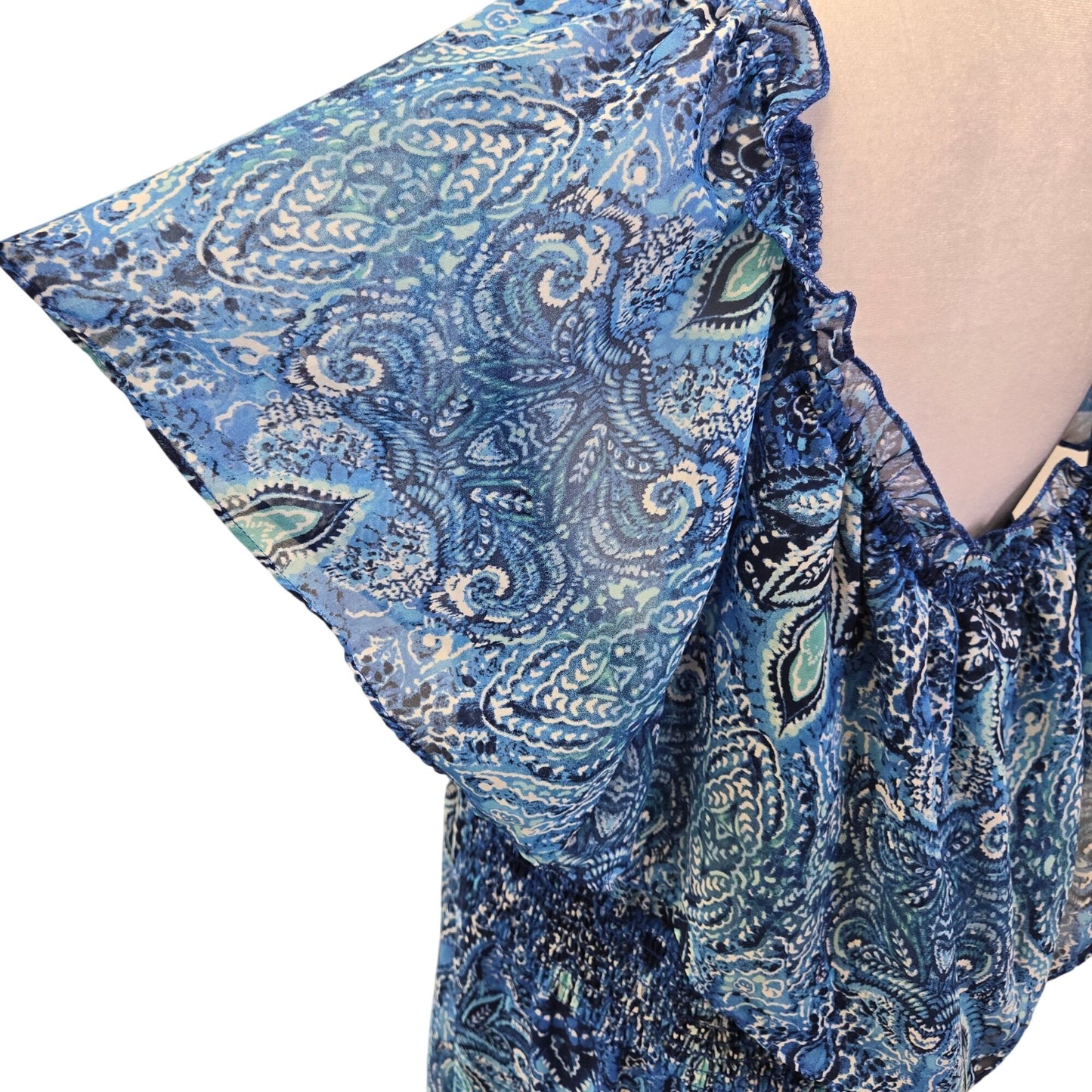 NWT Rabbit Rabbit Rabbit Women Floral Flutter Sleeve Tiered Hem Maxi Dress Size 22W