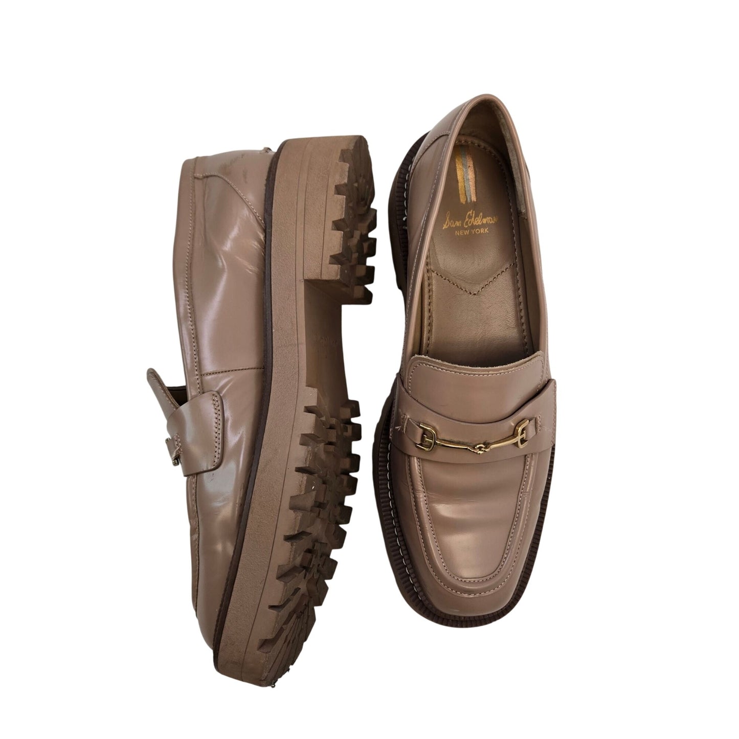 Sam Edelman Laurs Patent Leather Lug Sole Loafer Shoes Size 11M
