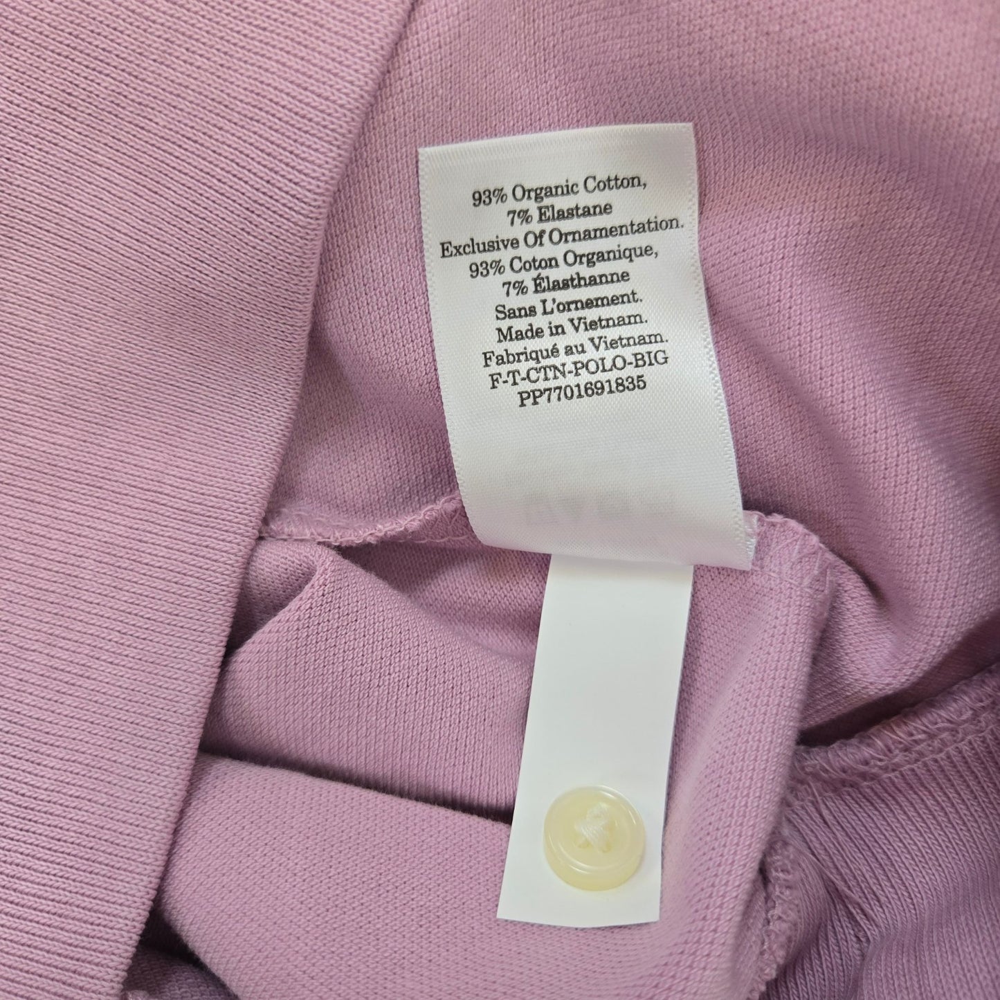 NWT Everlane Organic Cotton Polo Shirt in Mauve Size XS