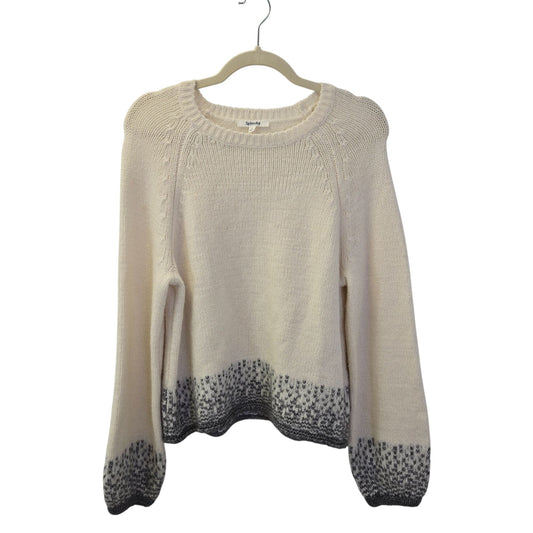 Splendid Wool & Cashmere Blend Crewneck Balloon Sleeve Sweater Size Large