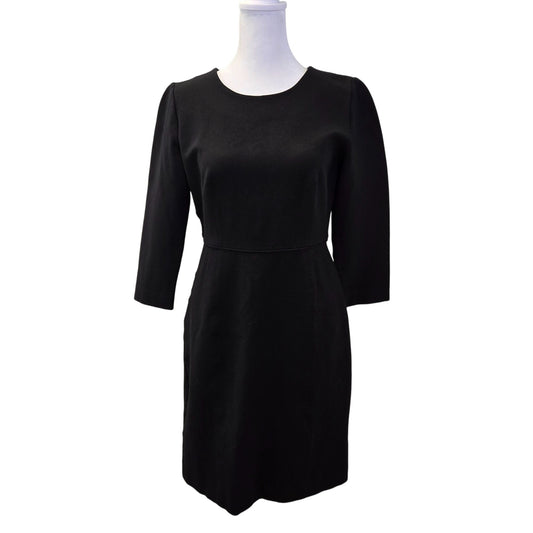J. Crew Viscose Blend Long Sleeve Little Black Sheath Dress Size 4