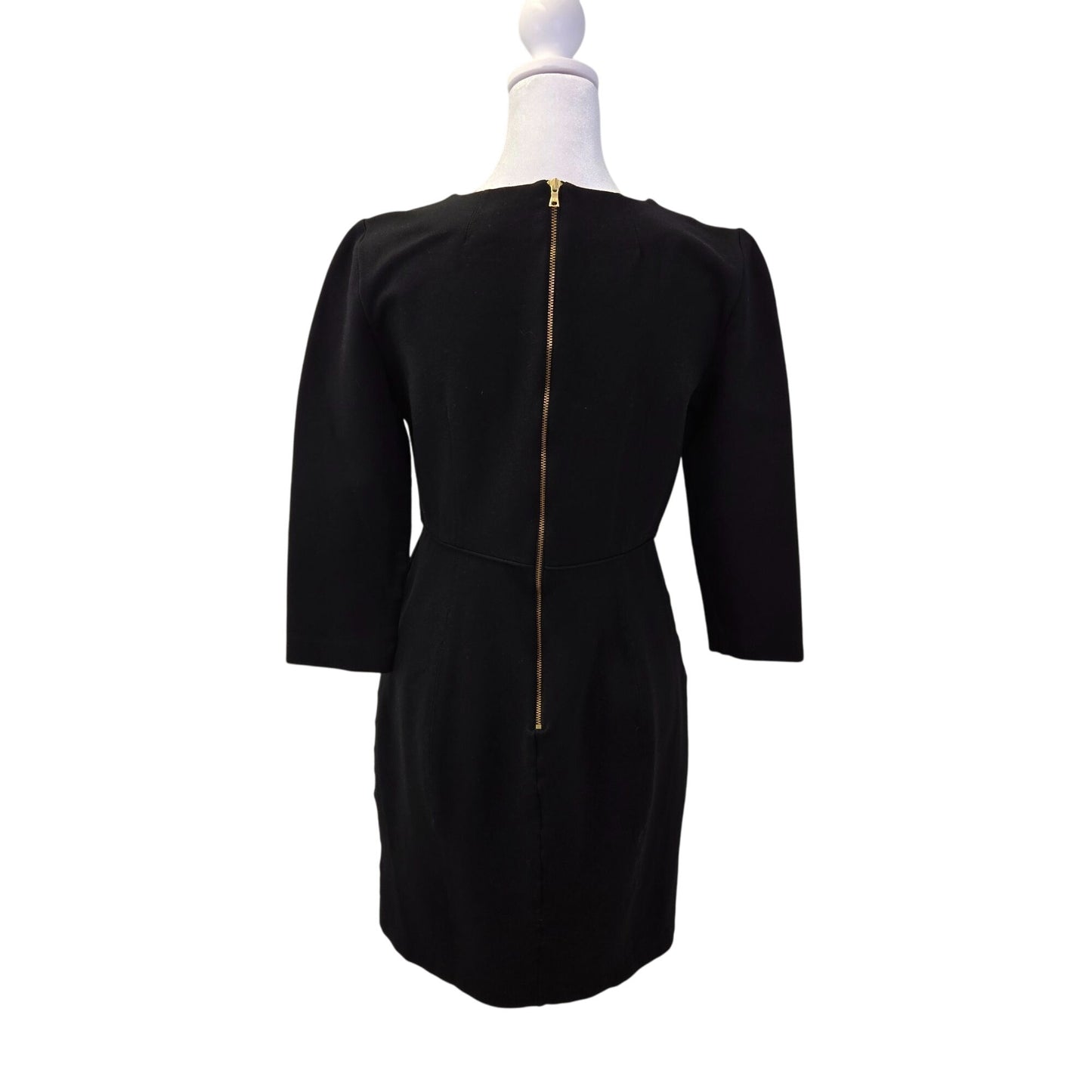 J. Crew Viscose Blend Long Sleeve Little Black Sheath Dress Size 4