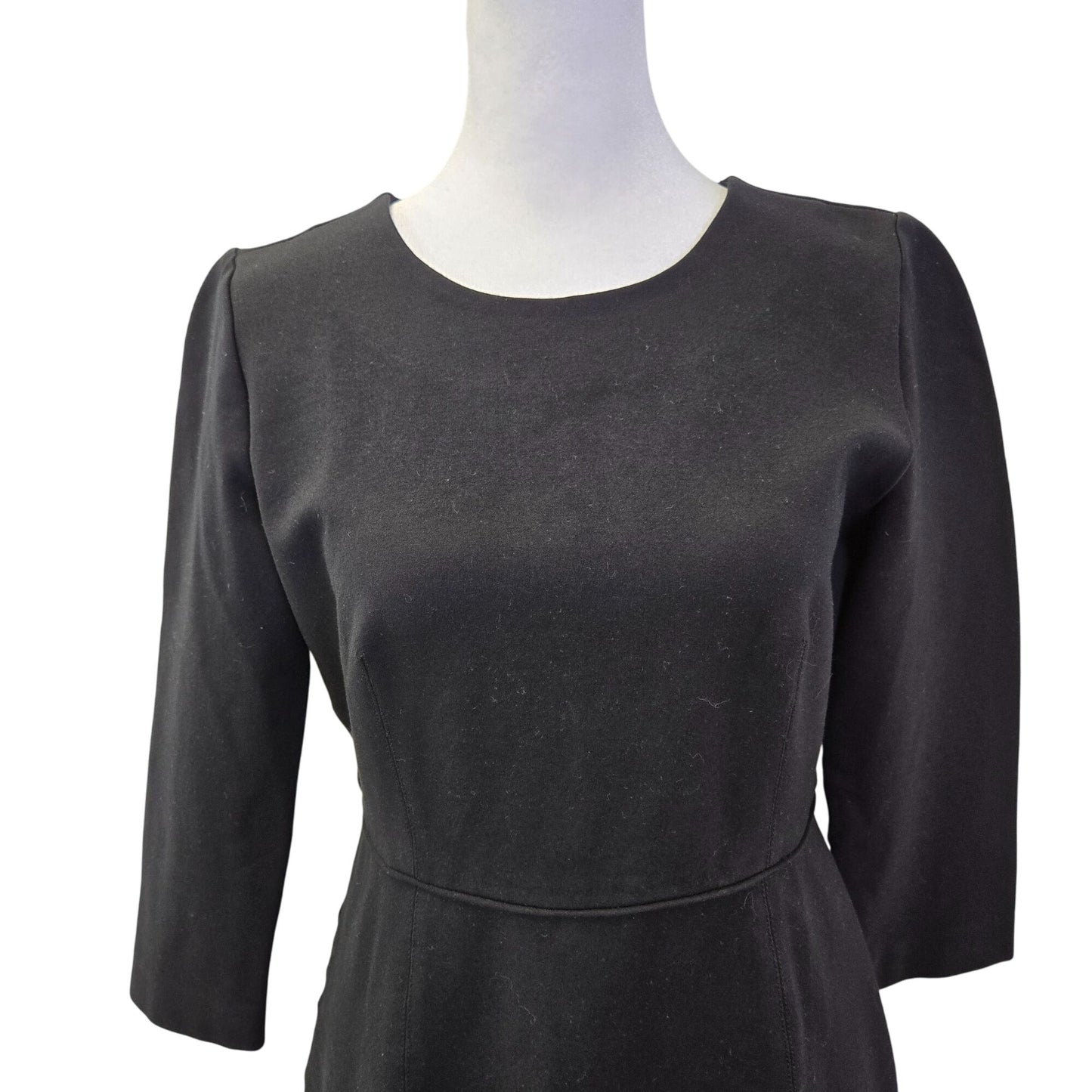 J. Crew Viscose Blend Long Sleeve Little Black Sheath Dress Size 4