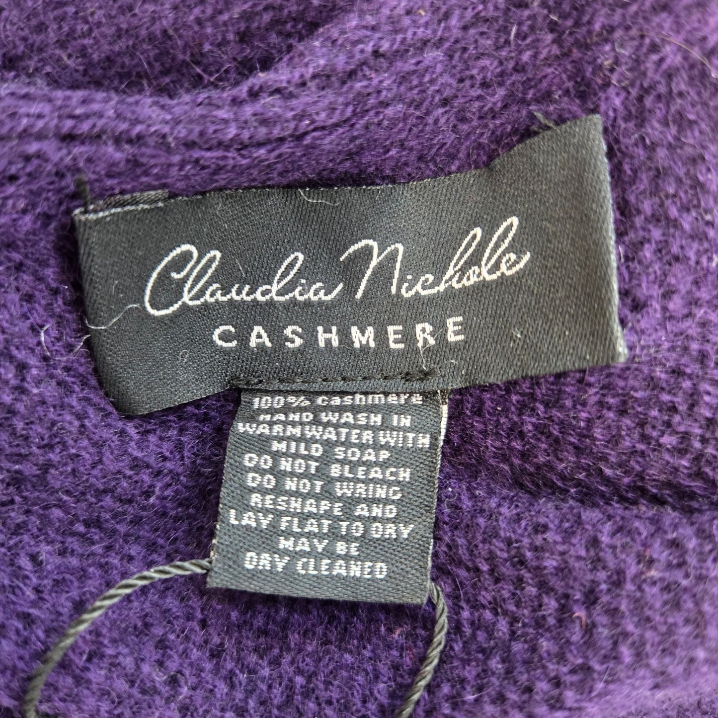 NWT Claudia Nichole 100% Cashmere Royal Purple Fringe Wrap Scarf