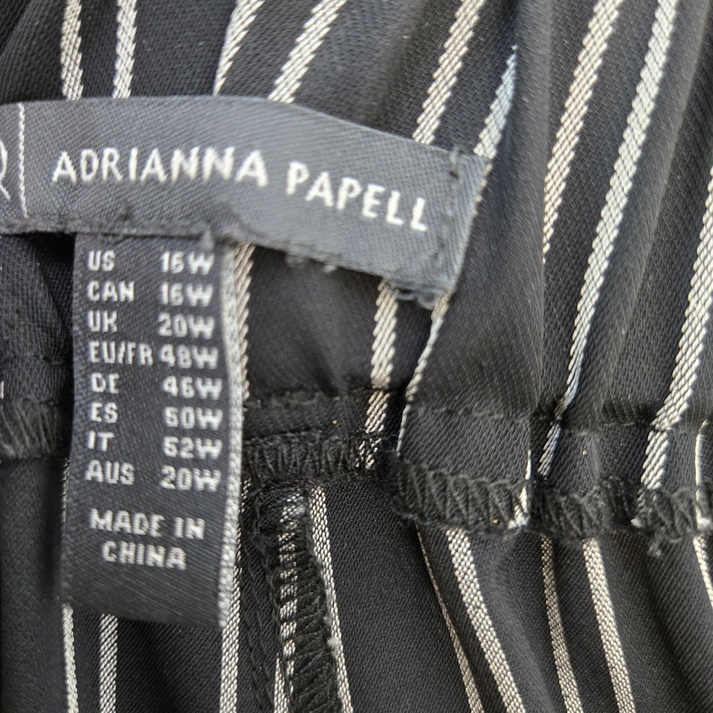 Adrianna Papell High Rise Striped Wide Leg Belted Pants Size 22W