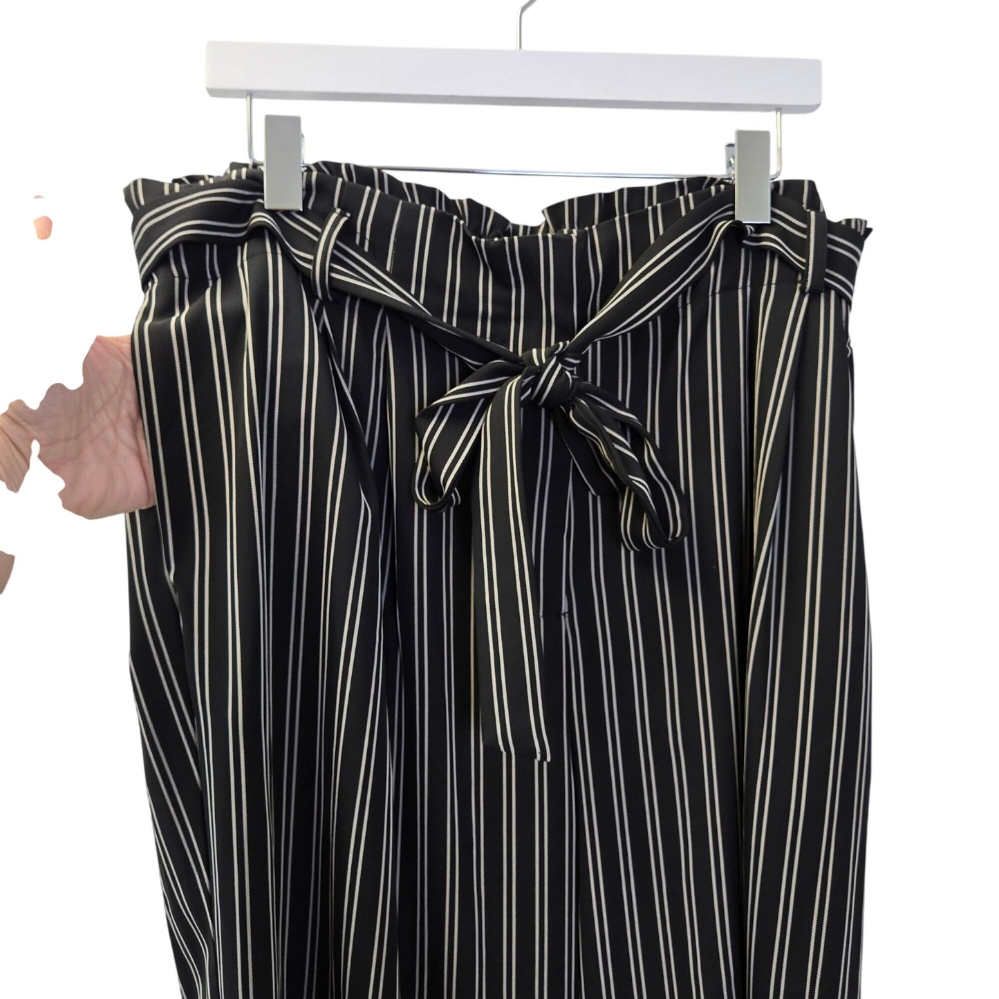 Adrianna Papell High Rise Striped Wide Leg Belted Pants Size 22W