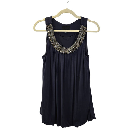 Cynthia Rowley Jewel Neck Drapey Balloon Hem Blouse Size Large
