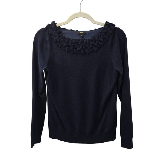 Talbots Silk Blend Embellished Collar Long Sleeve Sweater Size S Petite