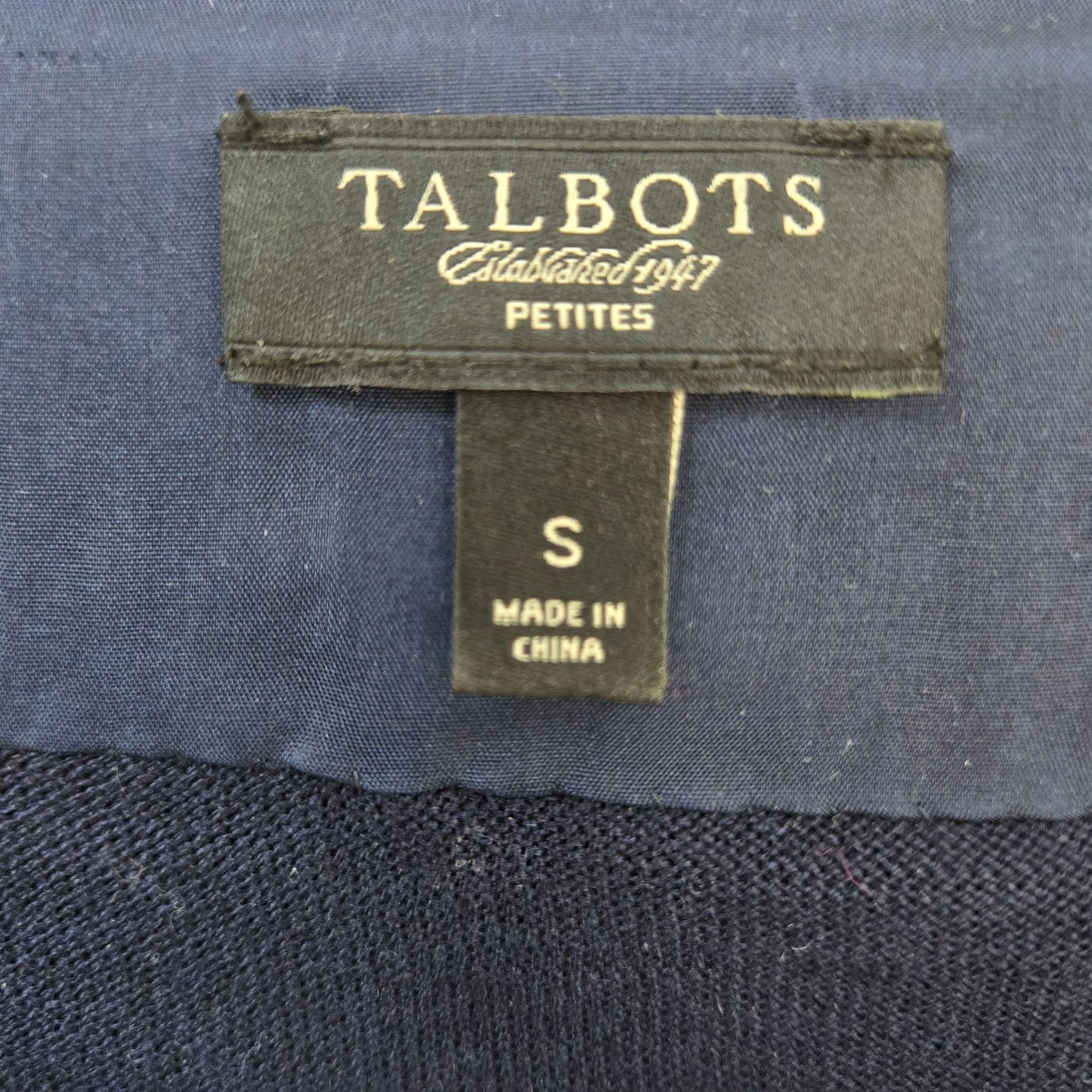 Talbots Silk Blend Embellished Collar Long Sleeve Sweater Size S Petite