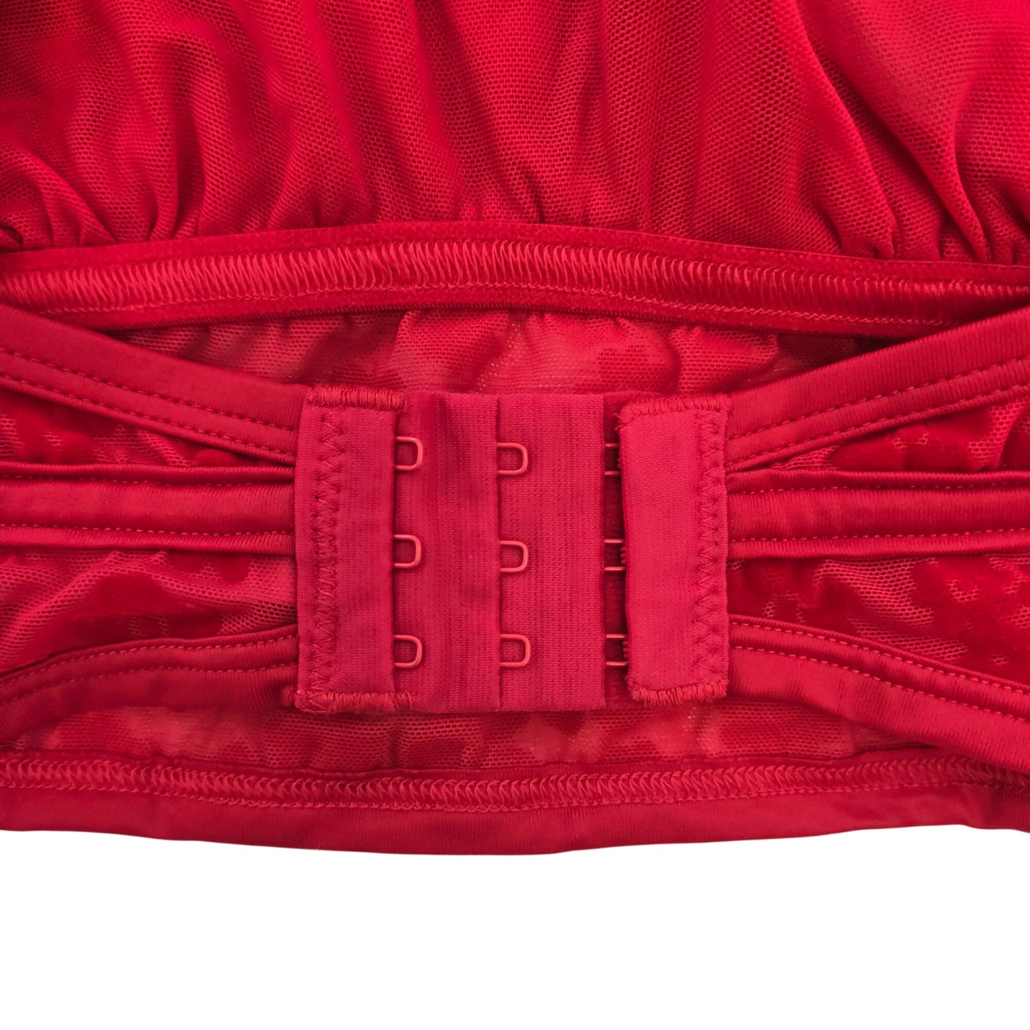 Victoria's Secret PINK Red Pepper Daisy Flocked Mesh Bralette Size XL