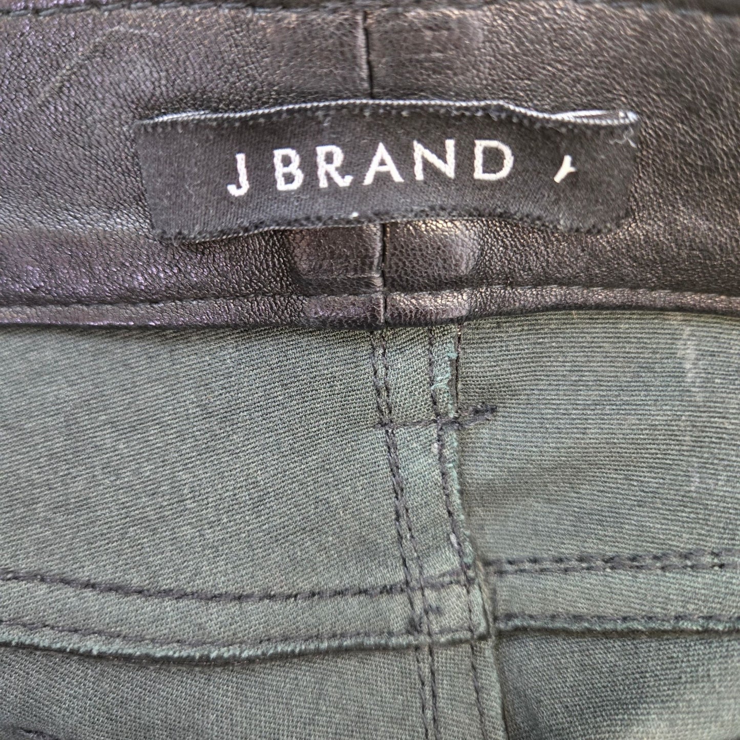 J Brand 100% Lamb Leather Skinny Zip Ankle Pants Size 26