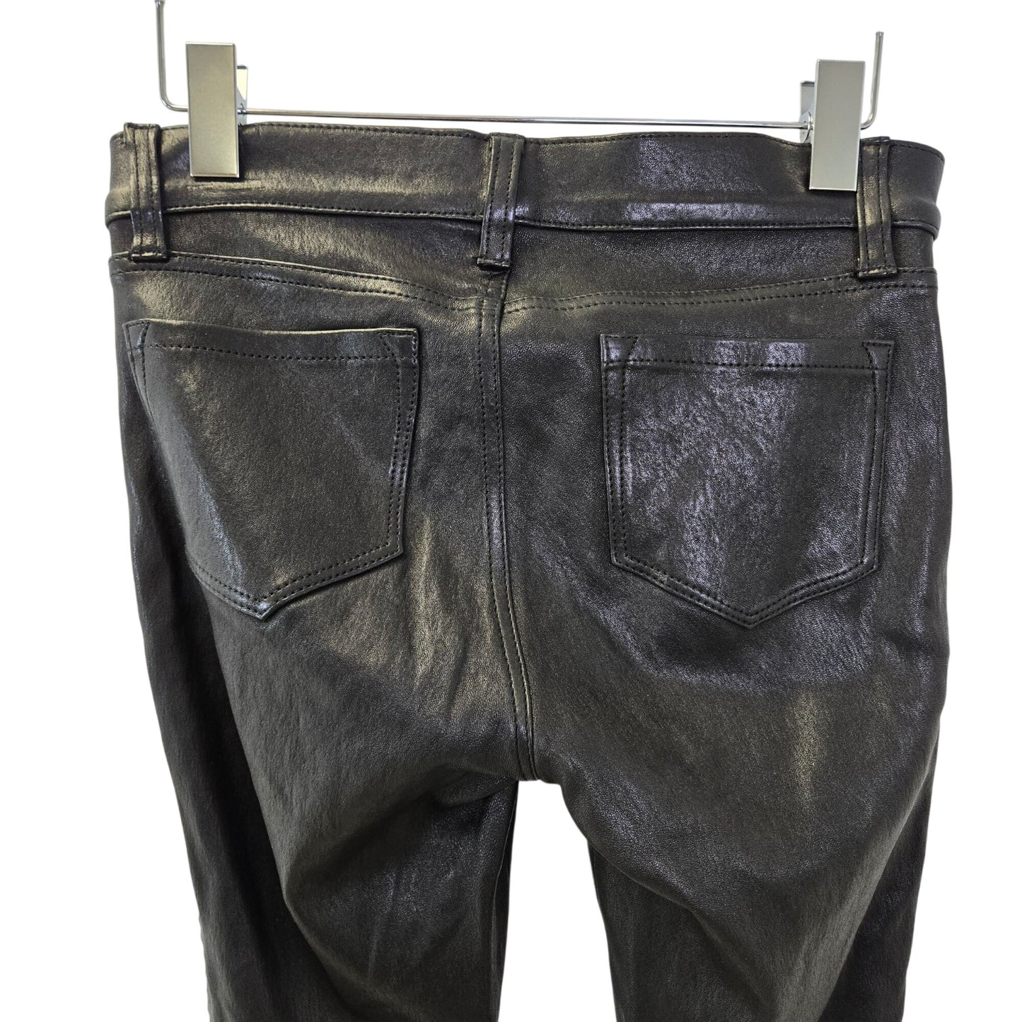 J Brand 100% Lamb Leather Skinny Zip Ankle Pants Size 26