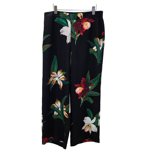 Chico's Floral Tropical Print Wide Leg Pull-On Soft Pants Size Chico's 2/12