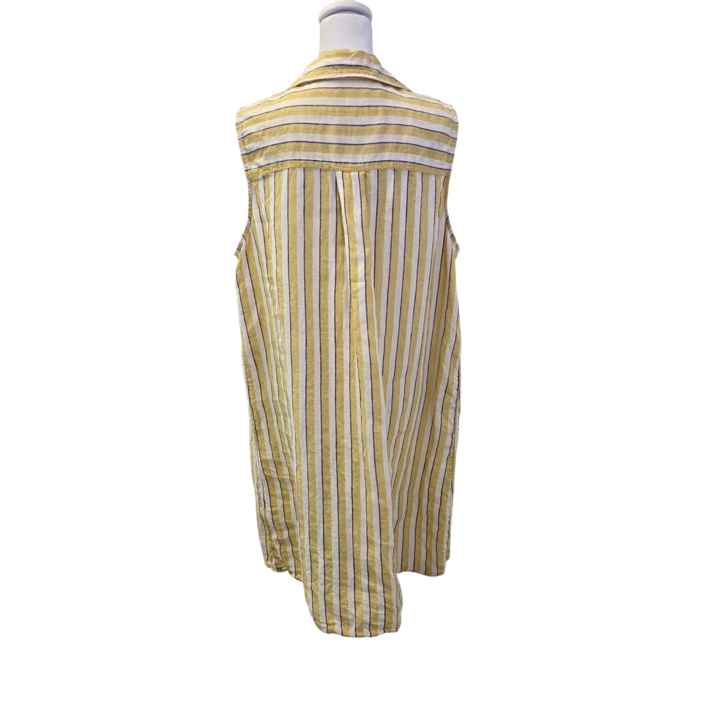 Rachel Zoe 100% Linen Striped Sleeveless Shirt Dress Size 1X