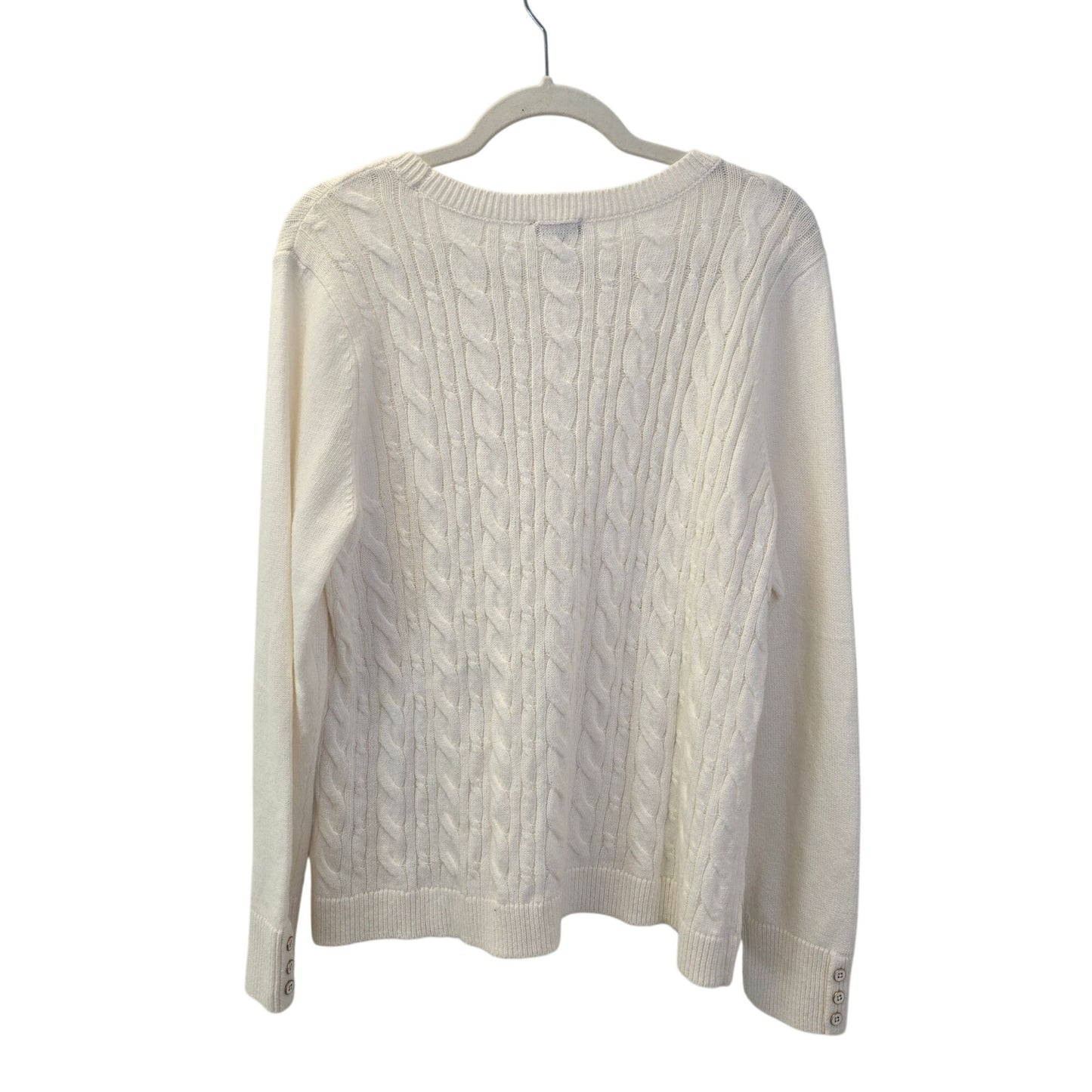 Talbots Petite Cotton Blend Cable Knit Crewneck Sweater Size XL Petite