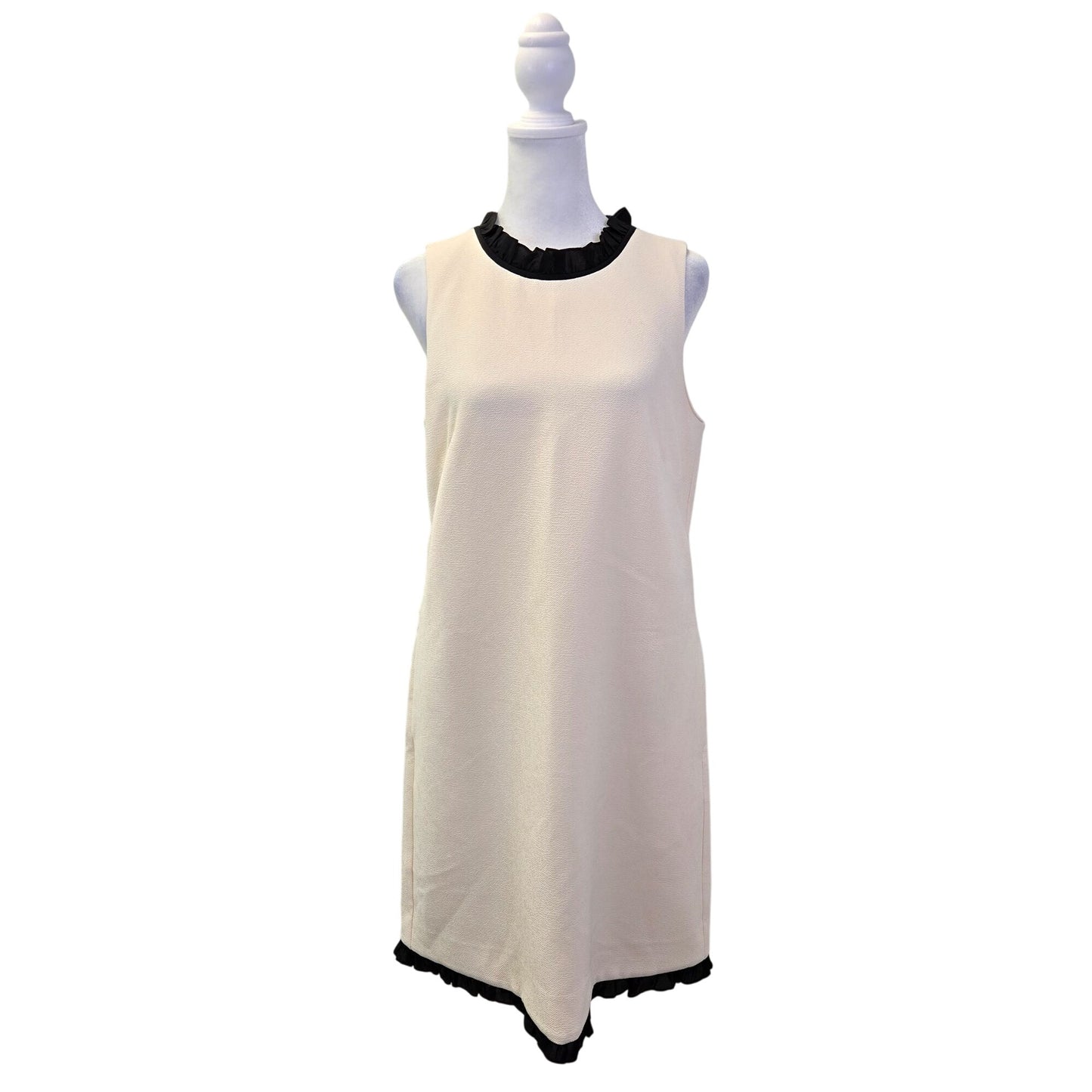 J. Crew Crepe Ruffle Trim Sleeveless Shift Dress with Pockets Size 6