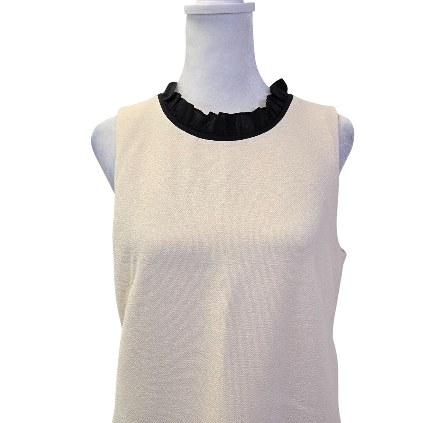 J. Crew Crepe Ruffle Trim Sleeveless Shift Dress with Pockets Size 6