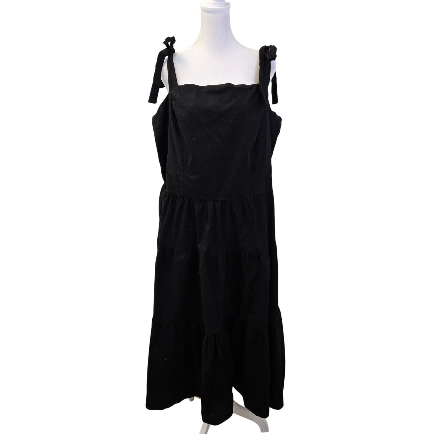 City Chic Corrine Cotton Square Neck Tiered Boho Midi Dress Size XL