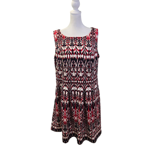 Lane Bryant Watercolor Graphic Print Sleeveless Fit & Flare Dress Size 16