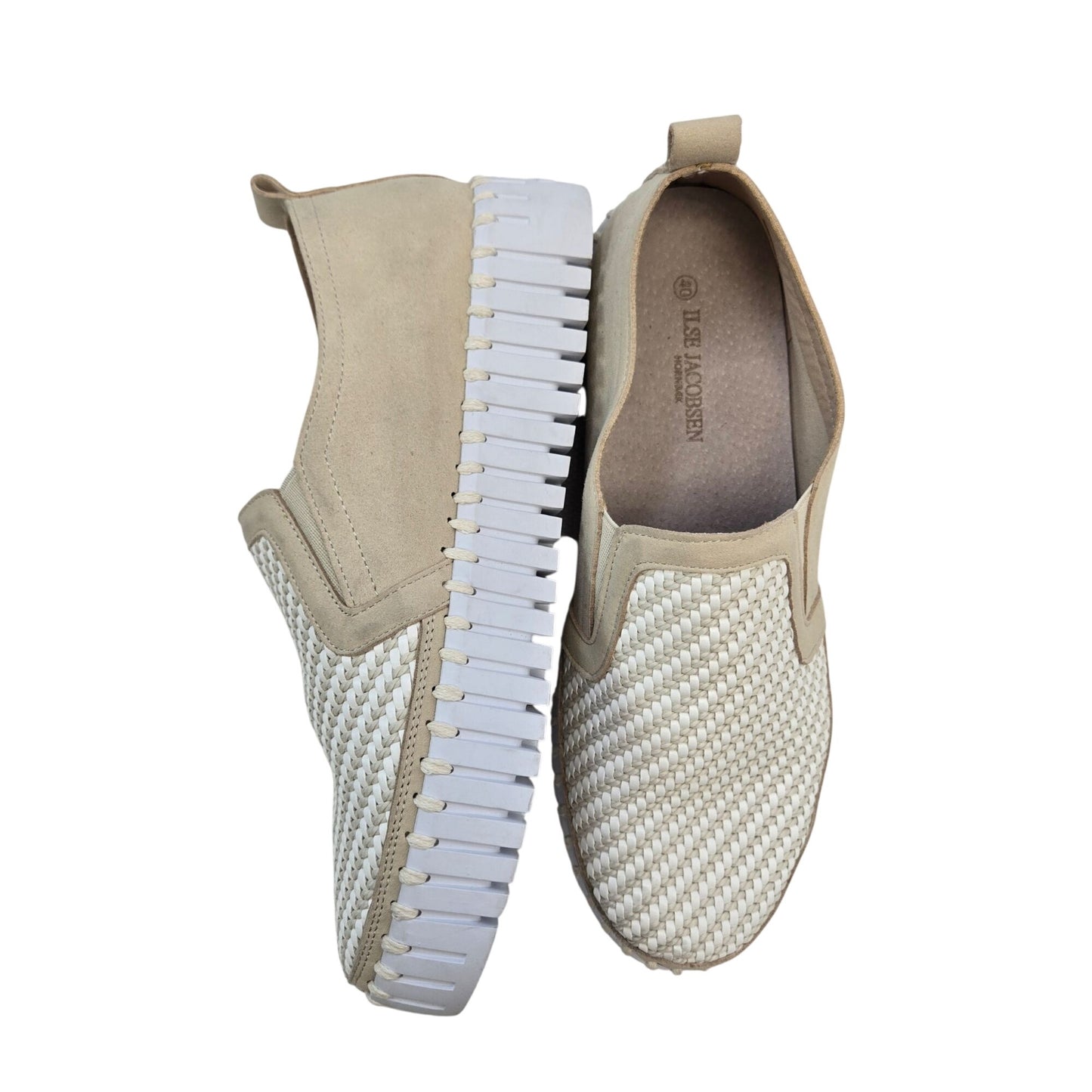 Ilse Jacobsen Hornbaek Woven Slip On Platform Loafer Sneakers Size 40/US 9.5
