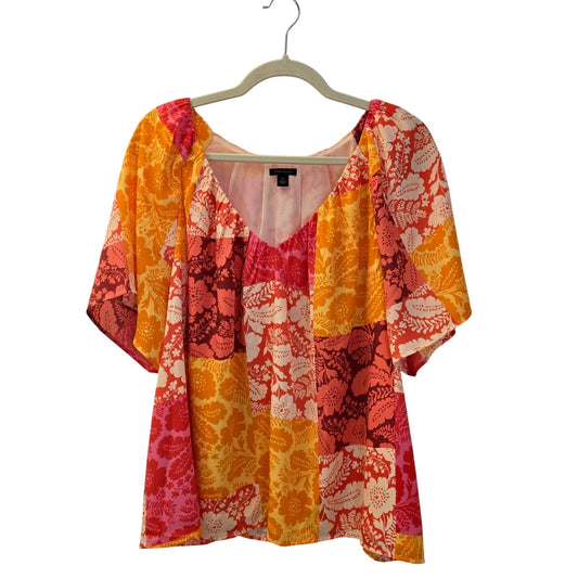 Ann Taylor Floral V-Neck Blouse Size XL