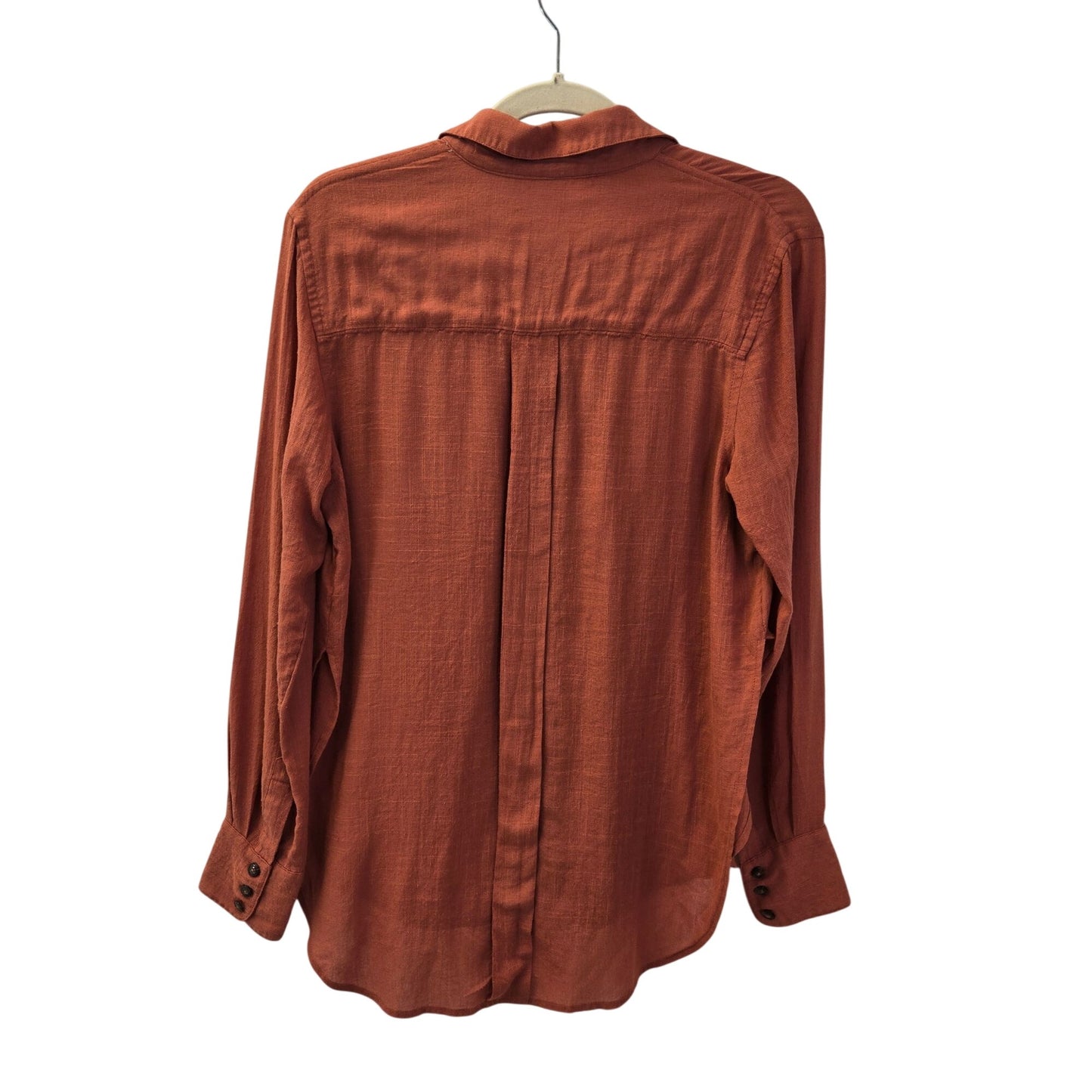 Free People Rayon Blend Button Down Hi-Low Hem Shirt Size XS