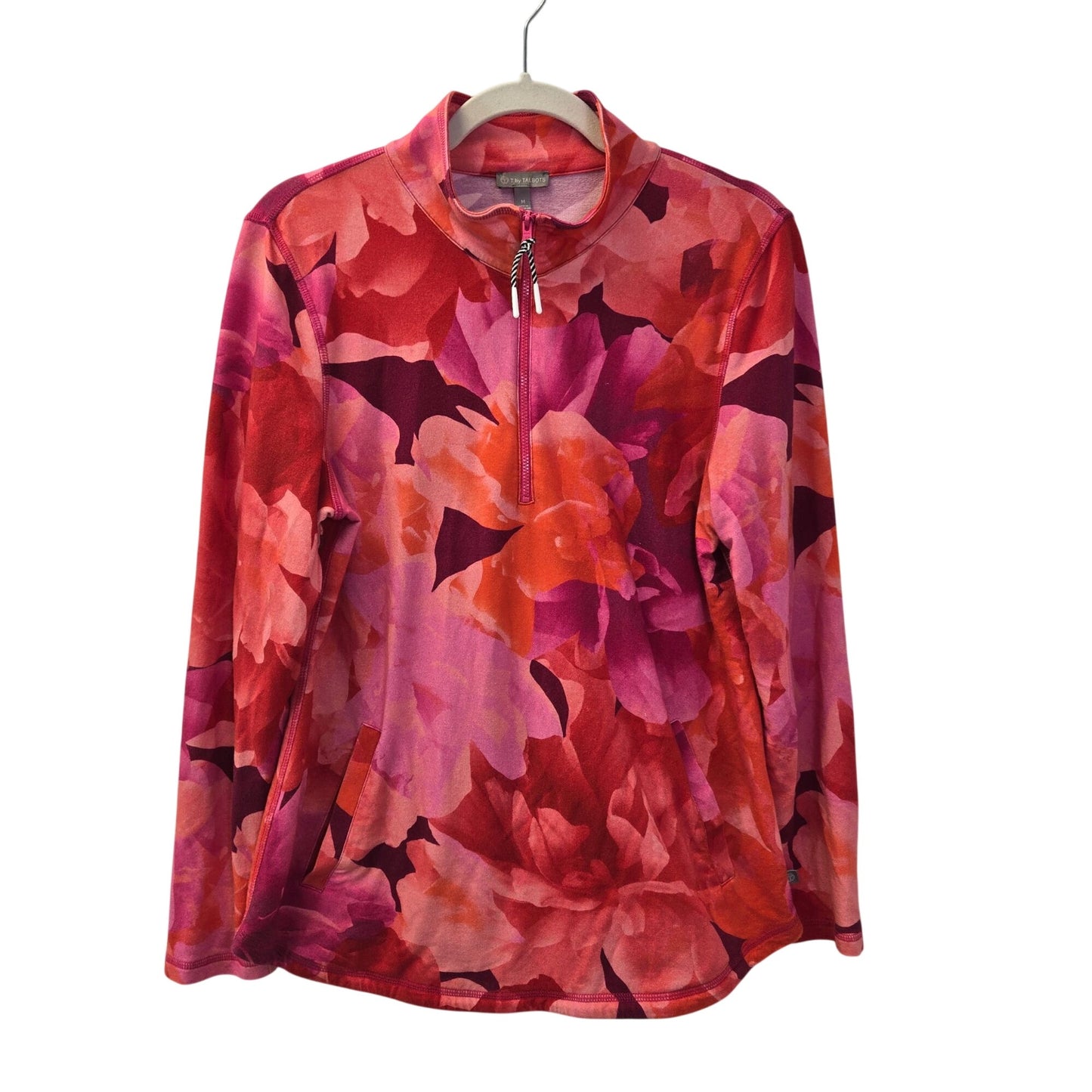 T by Talbots Classic French Terry Half-Zip Pullover Size Medium