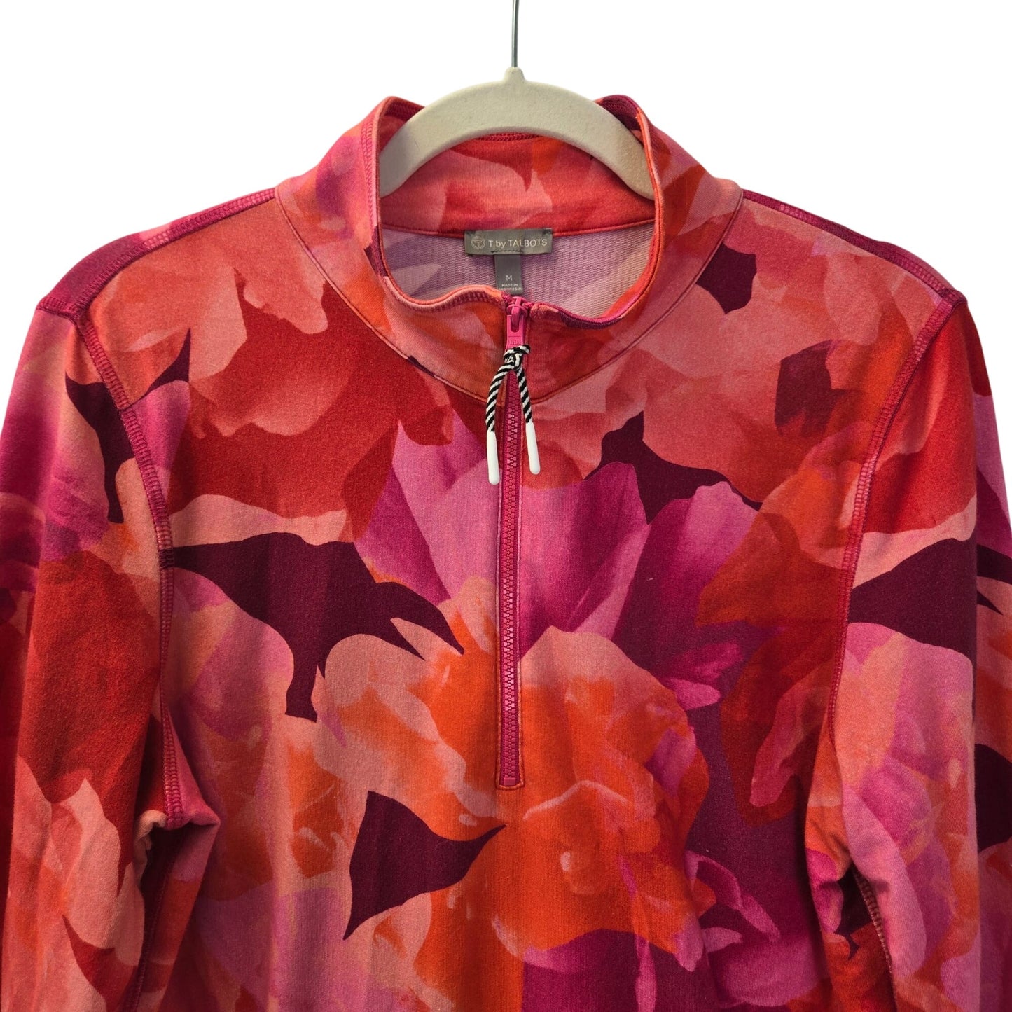 T by Talbots Classic French Terry Half-Zip Pullover Size Medium