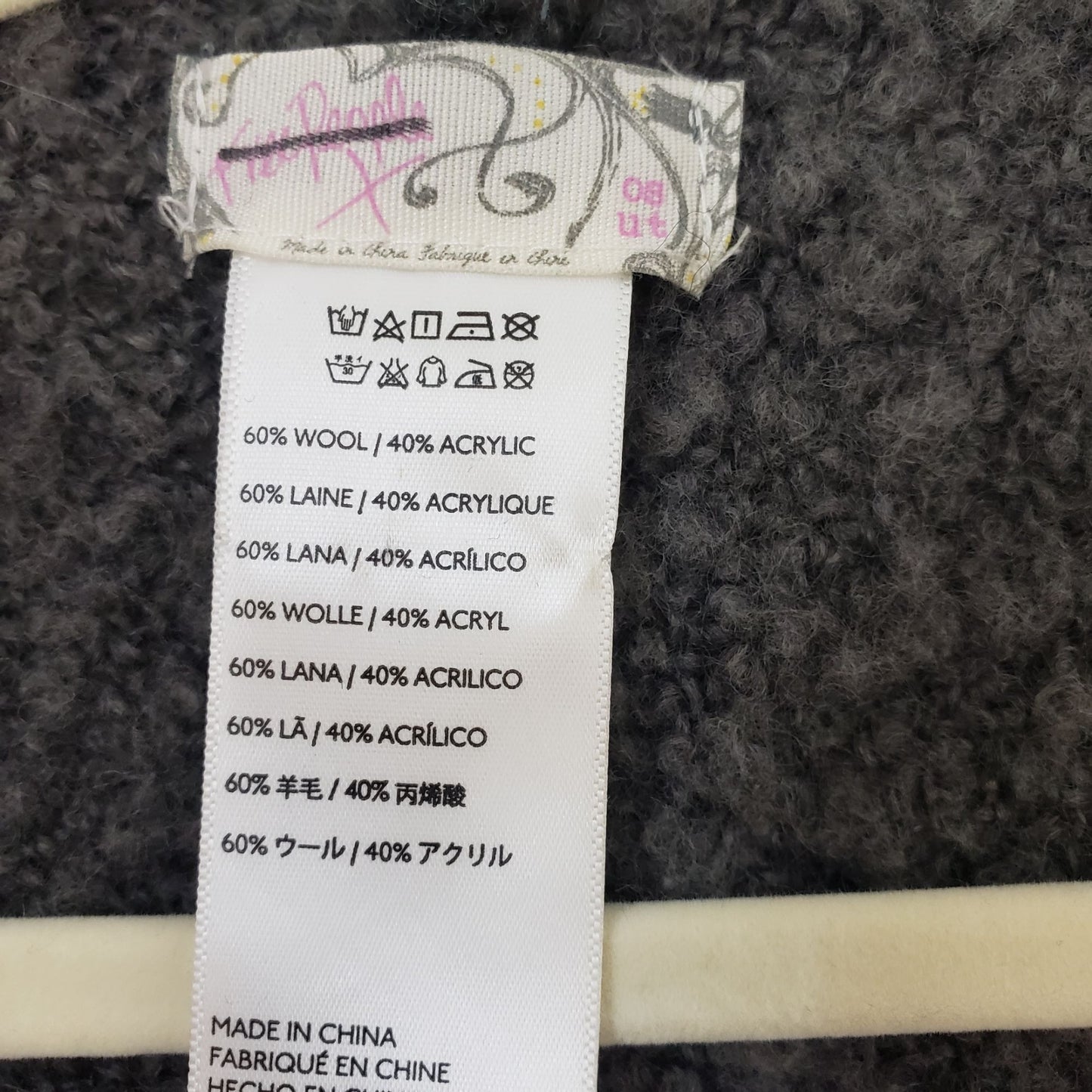 Free People Wool Blend Weekend Boucle Kimono Cardigan Sweater