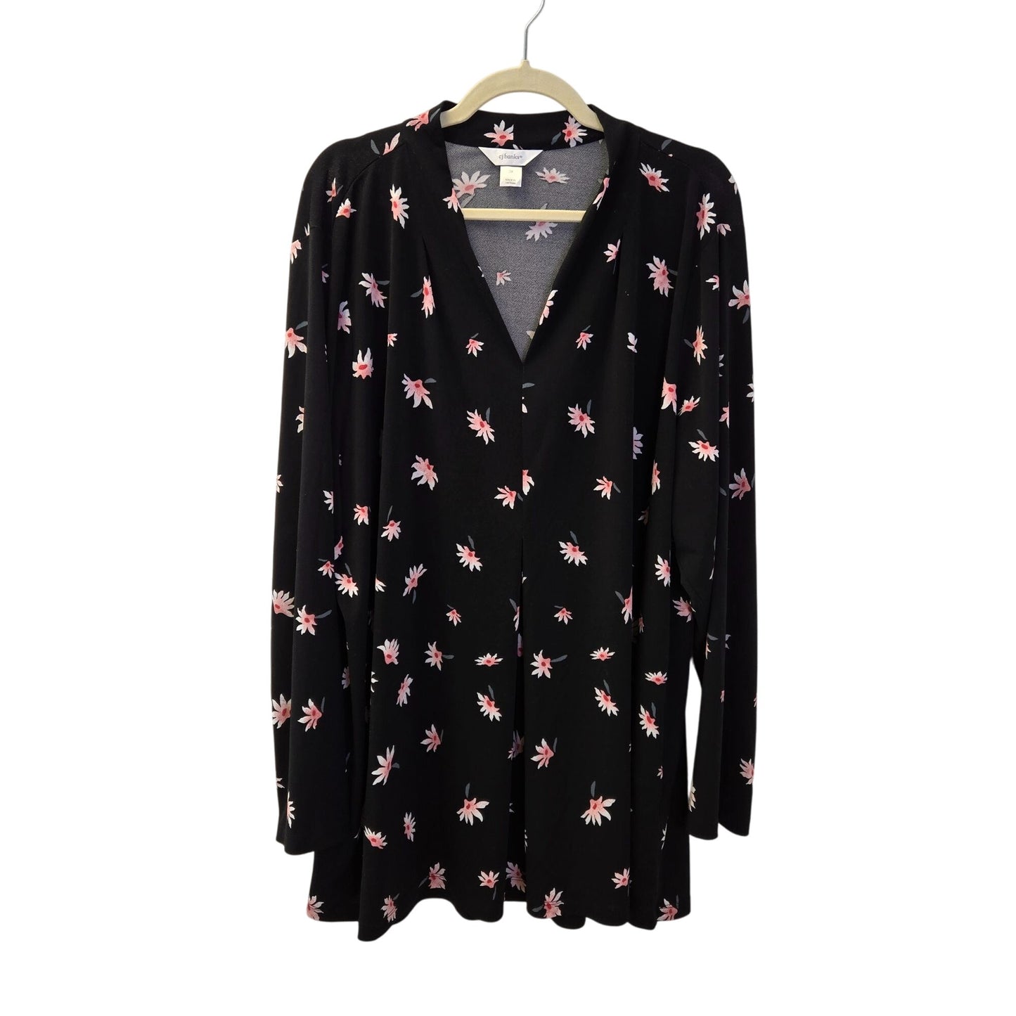 CJ Banks Floral Popover Boho Top Size 3XL