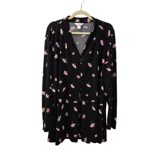 CJ Banks Floral Popover Boho Top Size 3XL