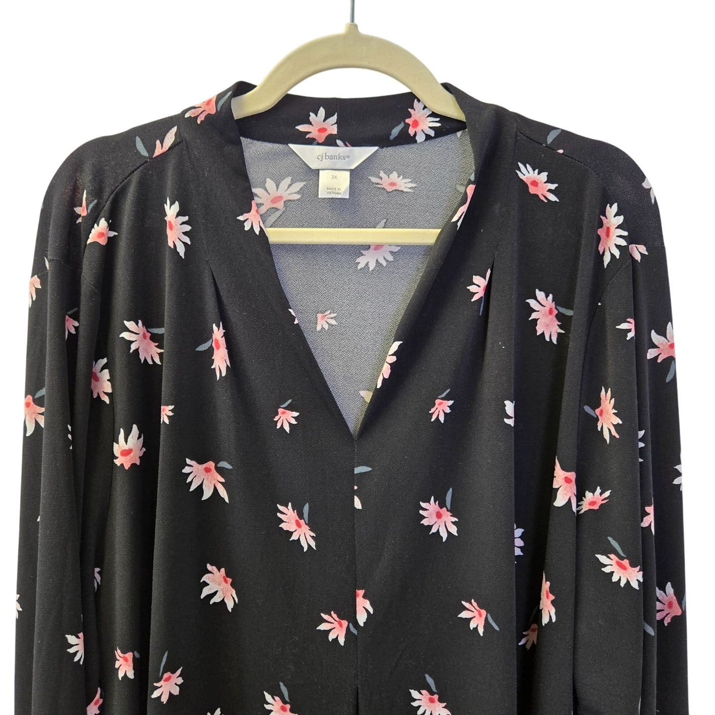 CJ Banks Floral Popover Boho Top Size 3XL