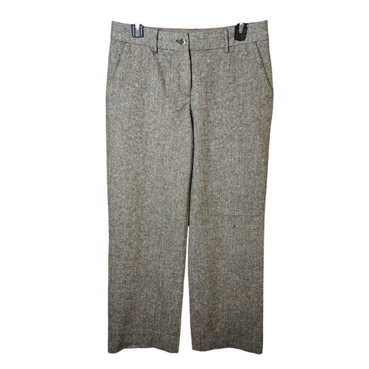 Isaac Mizrahi Wool Blend Wide Leg Tweed Trouser Pants Size 4