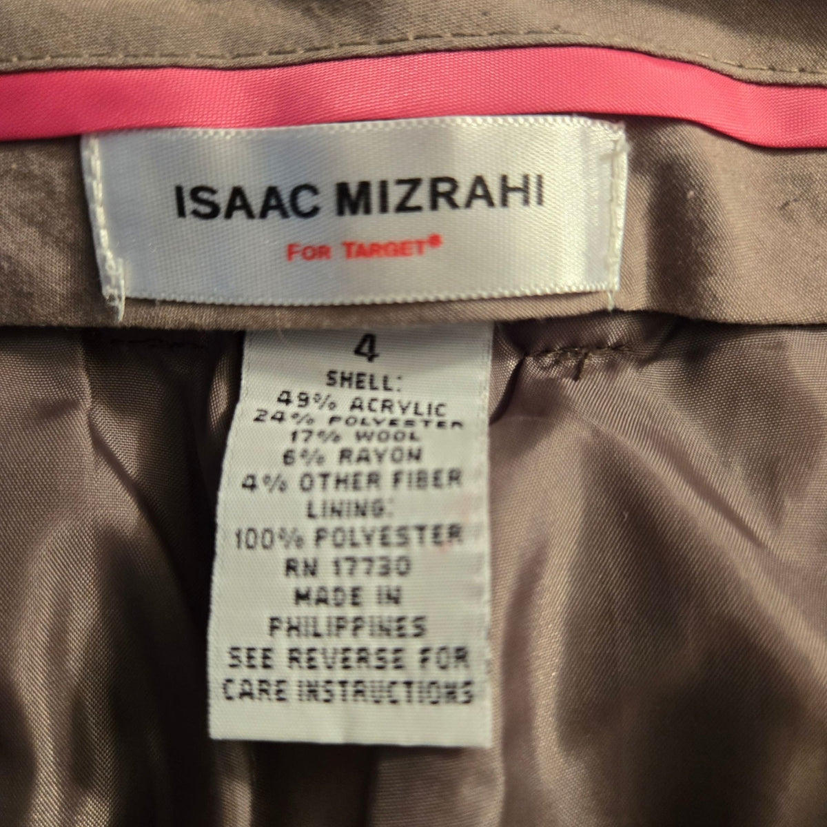 Isaac Mizrahi Wool Blend Wide Leg Tweed Trouser Pants Size 4