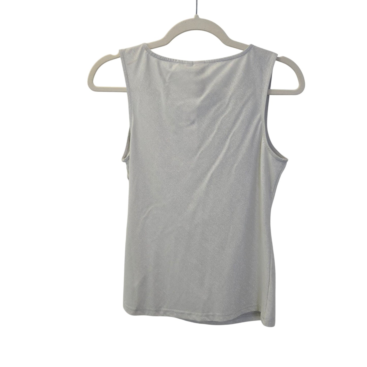 NWT Anthropologie DOLAN Silver Shimmer Side Ruched Sleeveless Top Size XS