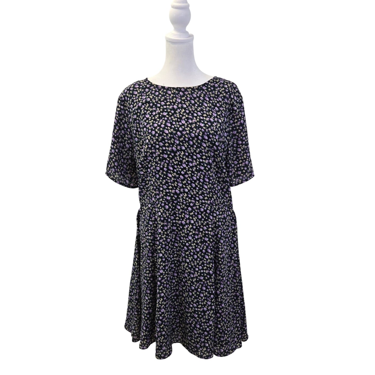 Abercrombie & Fitch Floral Short Sleeve Fit & Flare Dress Size Large Tall