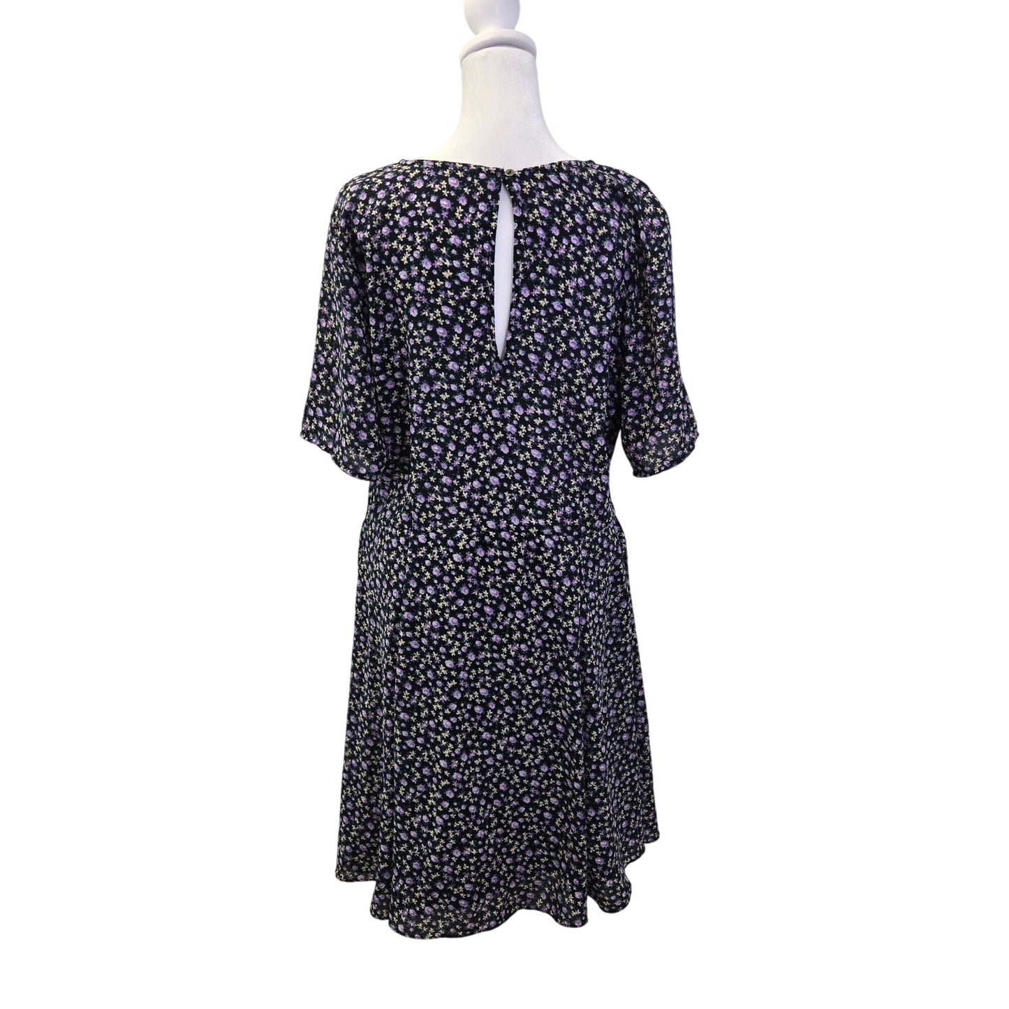 Abercrombie & Fitch Floral Short Sleeve Fit & Flare Dress Size Large Tall