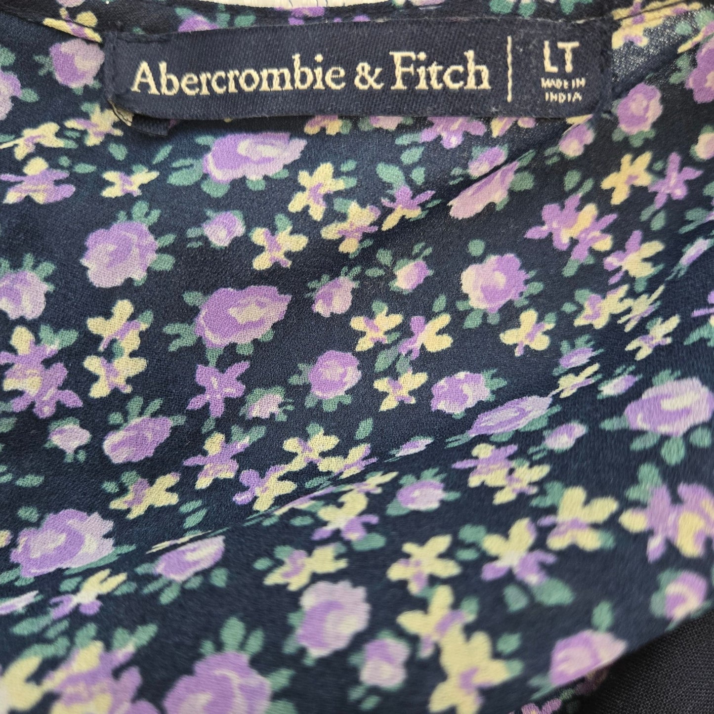 Abercrombie & Fitch Floral Short Sleeve Fit & Flare Dress Size Large Tall
