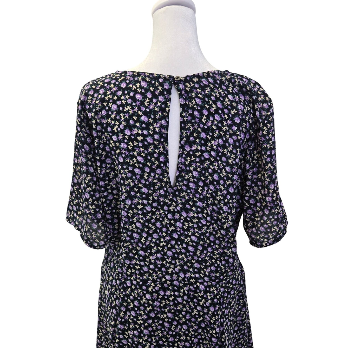 Abercrombie & Fitch Floral Short Sleeve Fit & Flare Dress Size Large Tall