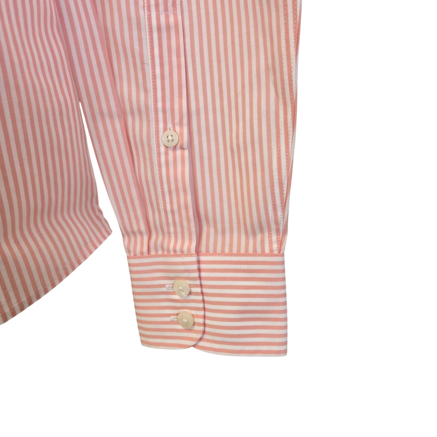 NWT UNTUCKit Marsanne-Peach Gingham Print Long Sleeve Button Down Shirt Size 0