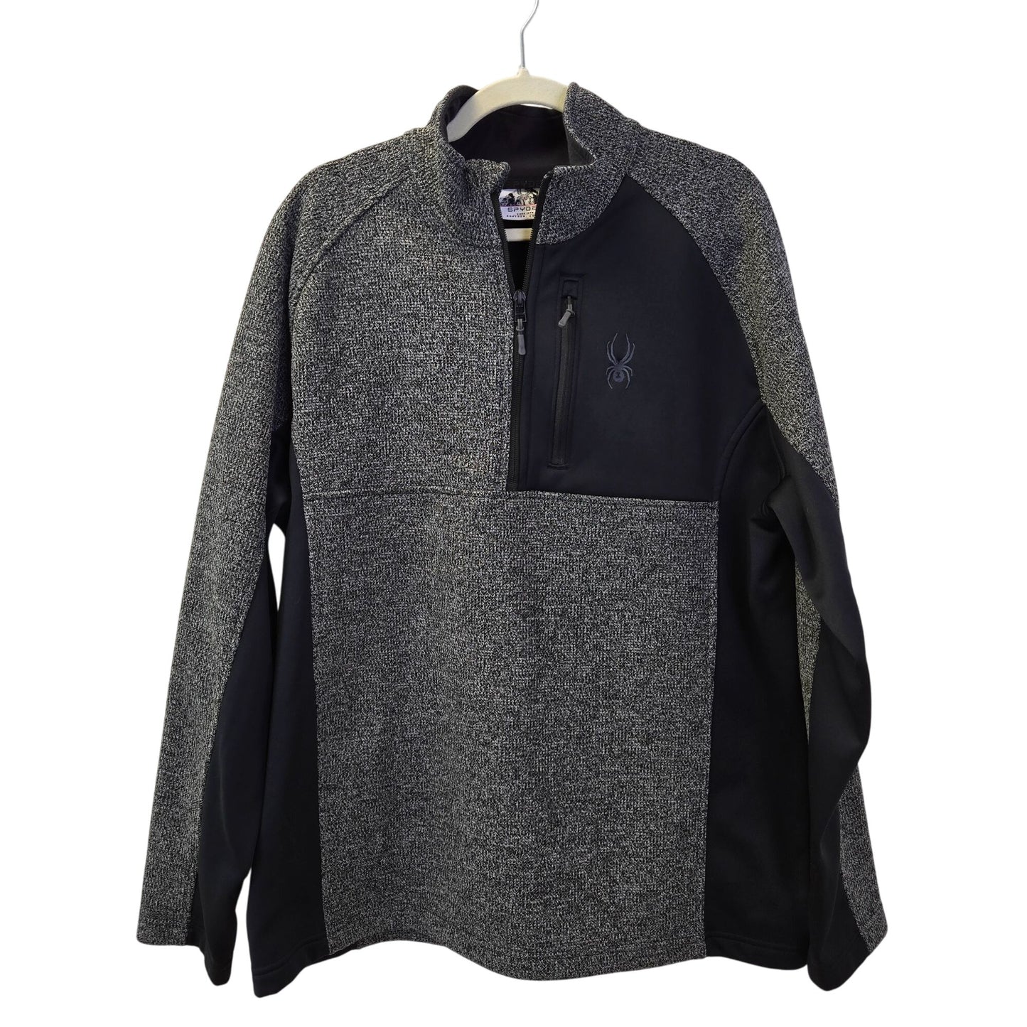 Spyder Gait Half Zip Mixed Media Fleece Lined Sweater Jacket Size XXL