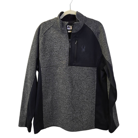 Spyder Gait Half Zip Mixed Media Fleece Lined Sweater Jacket Size XXL