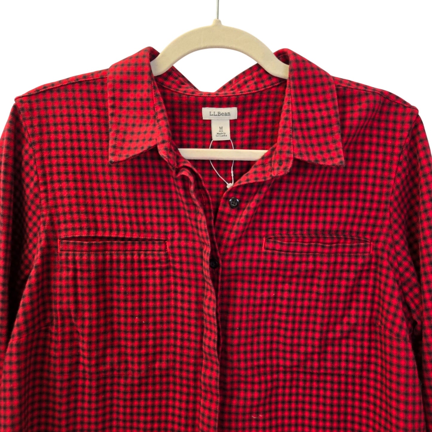 L.L. Bean Buffalo Plaid Flannel Button Down Shirt Size Medium