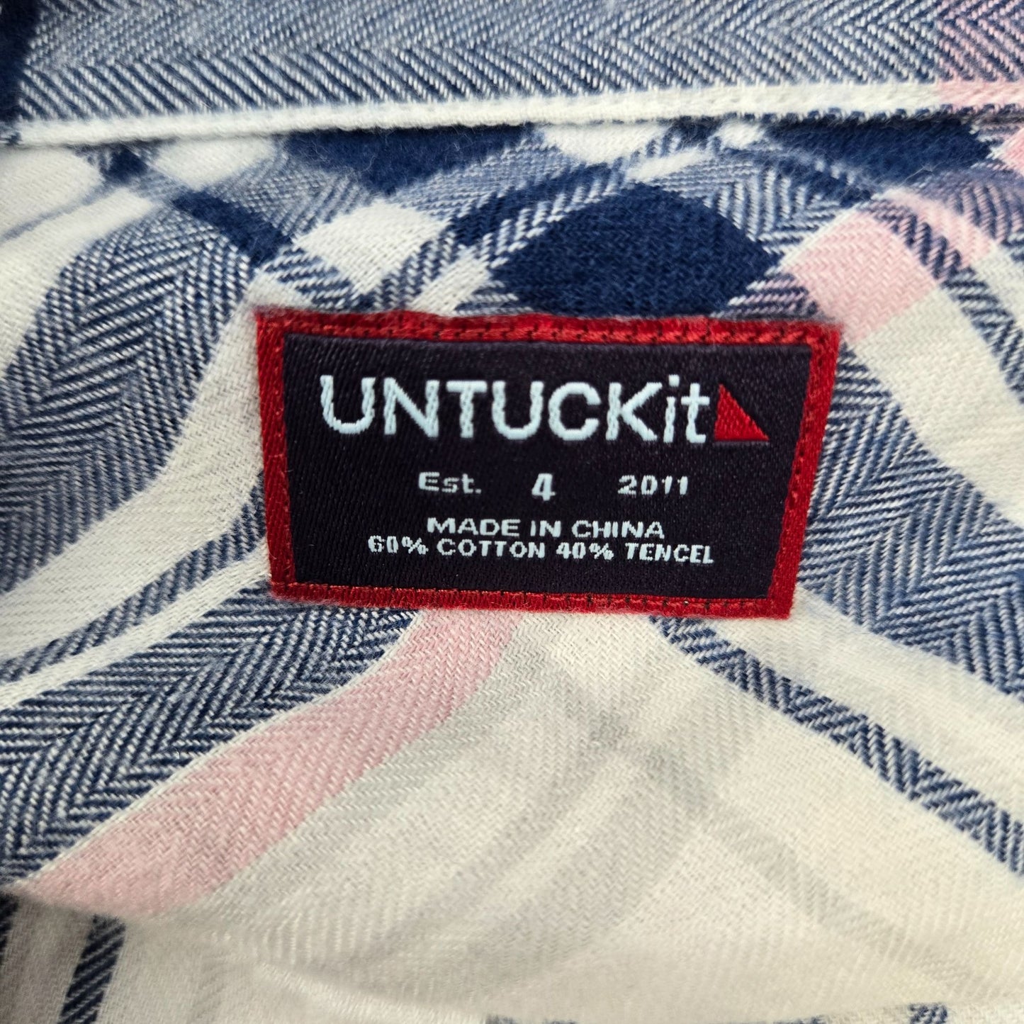 NWT UNTUCKit De Toren Plaid Long Sleeve Button Down Shirt Size 4