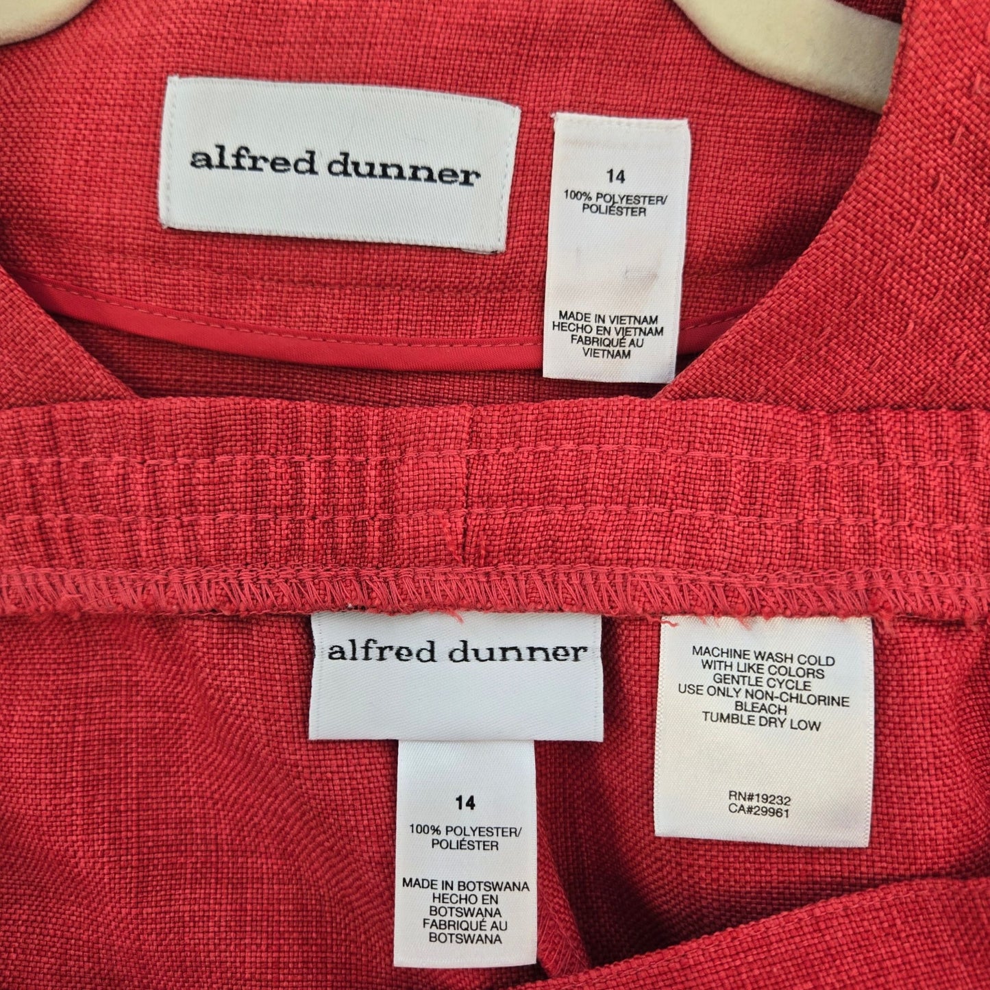 Alfred Dunner Vintage Two Piece Pant Suit Size 14