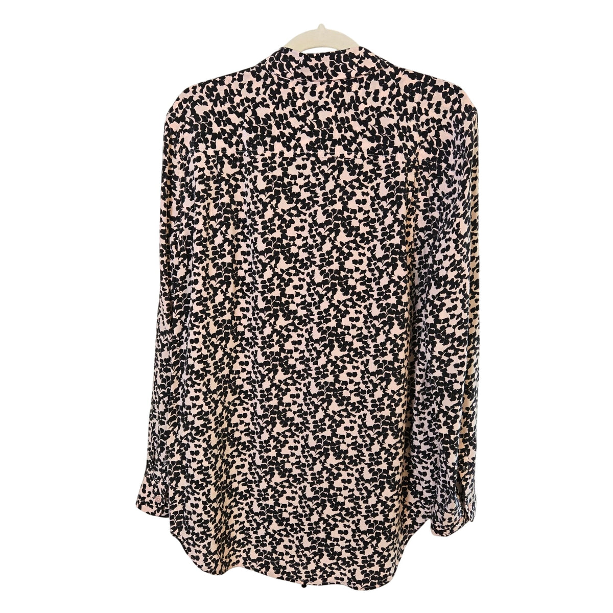 Equipment 100% Silk Leaf Pattern Button Down Blouse Size Large
