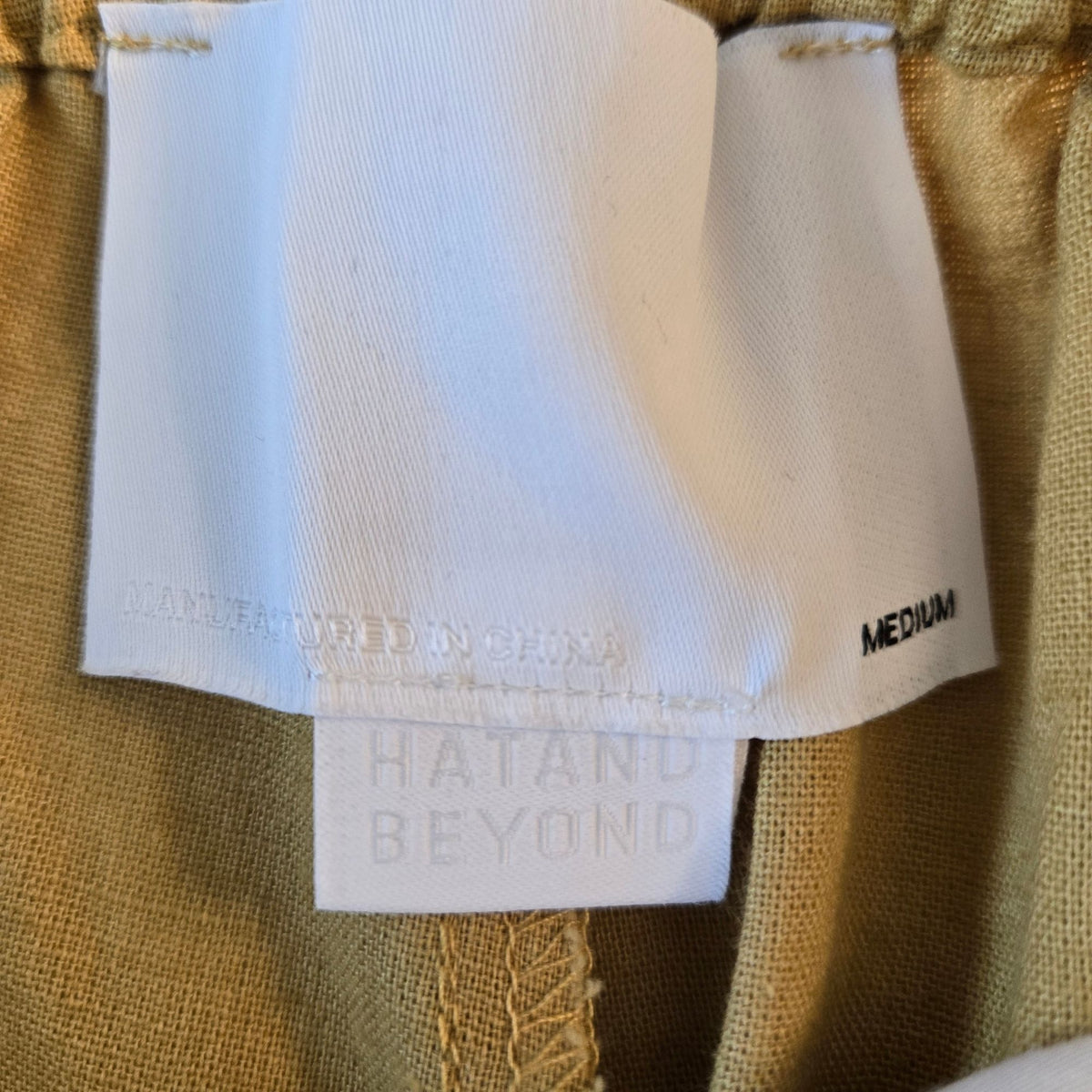 Hatand Beyond Linen Blend Straight Leg Ankle Pants Size Medium