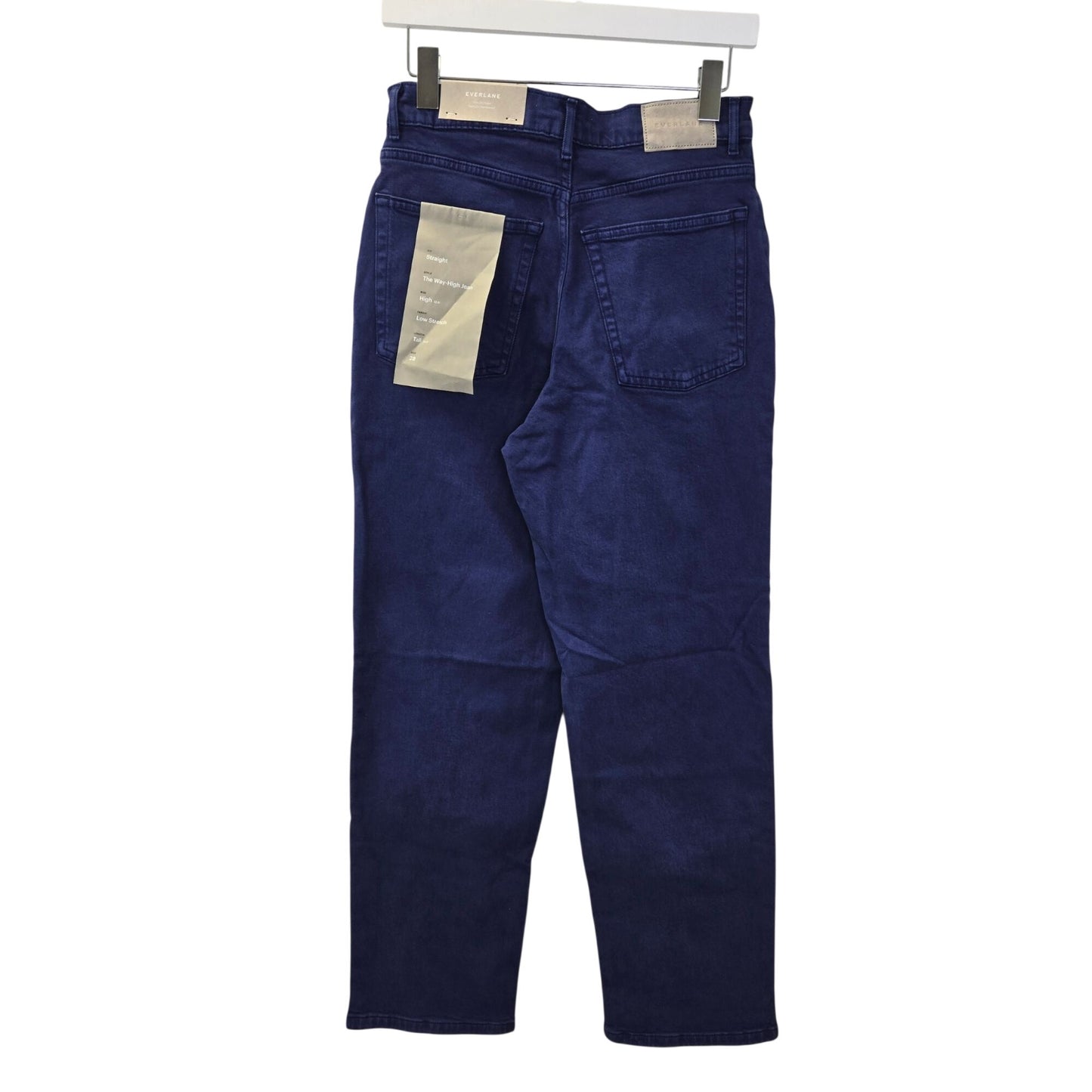 NWT Everlane The Way High Straight Jeans Size 26 Tall in Lapis Blue